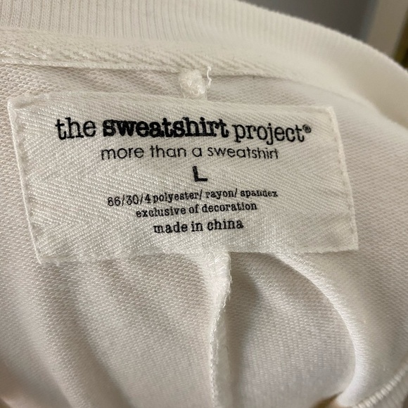 The Sweatshirt Project White Sweatshirt with lace up neck - Picture 3 of 3